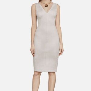 BCBG Light Grey Suede Midi Dress / Size: XXS